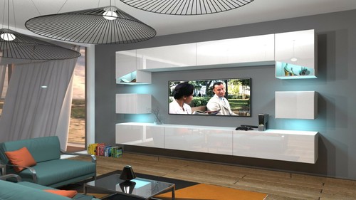 Moderne wohnwand schrankwand - moderne,